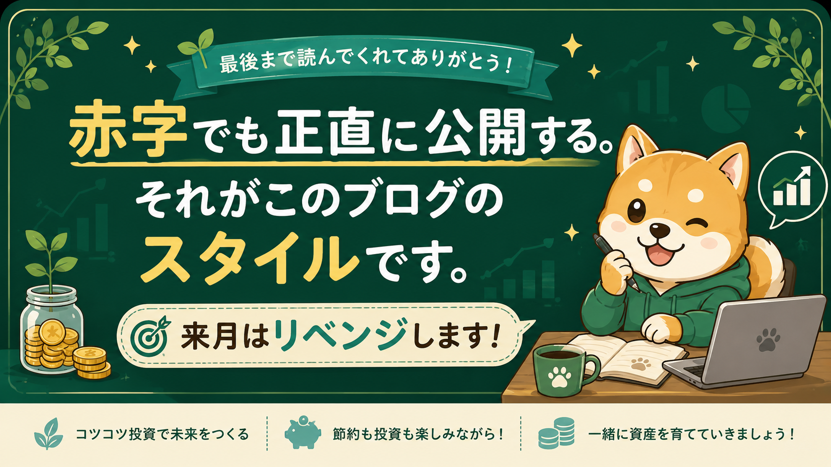 赤字でも正直に公開する。それがこのブログのスタイルです。来月はリベンジします!